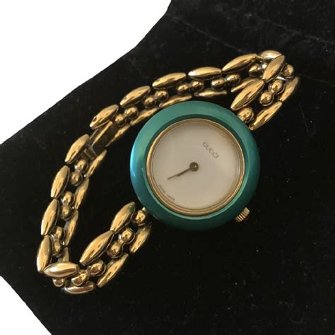 value of vintage gucci bracelet watch with interchangeable face|authentic vintage gucci watch.